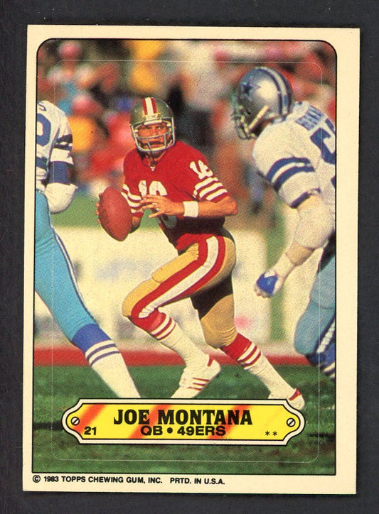 1983 Topps Stickers #021 Joe Montana 49ers NR-MT 553550