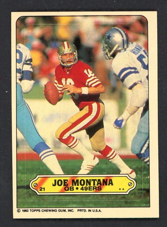 1983 Topps Stickers #021 Joe Montana 49ers NR-MT 553551