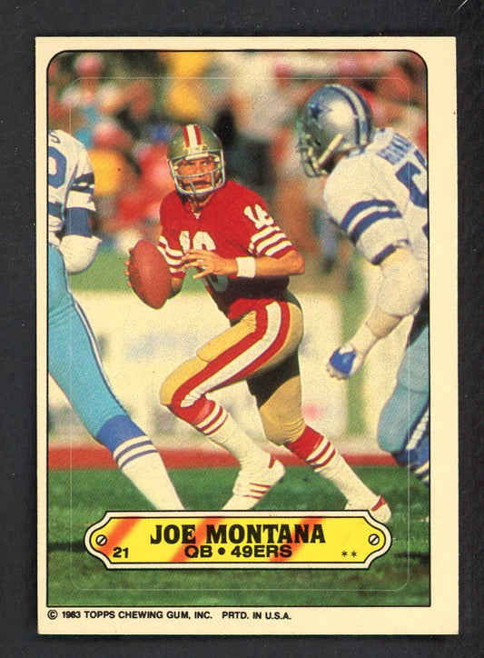 1983 Topps Stickers #021 Joe Montana 49ers NR-MT 553552