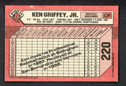 1989 Bowman #220 Ken Griffey Jr Mariners NR-MT 553553