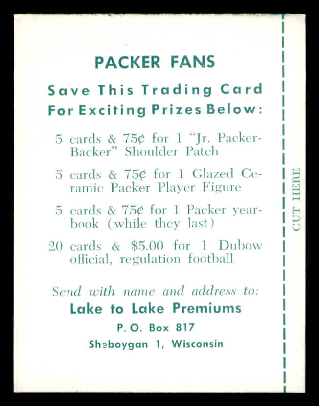 1960 Lake To Lake #031 Dan Currie Packers NR-MT 553557