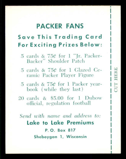 1960 Lake To Lake #012 Andy Cvercko Packers EX-MT 553562