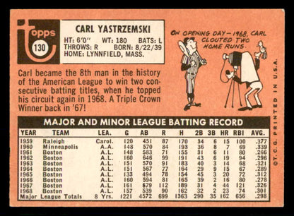 1969 Topps Baseball #130 Carl Yastrzemski Red Sox EX+/EX-MT 553645