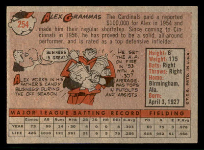 1958 Topps Baseball #254 Alex Grammas Reds NR-MT 553653