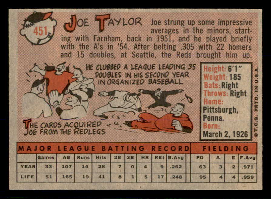 1958 Topps Baseball #451 Joe Taylor Cardinals NR-MT 553675