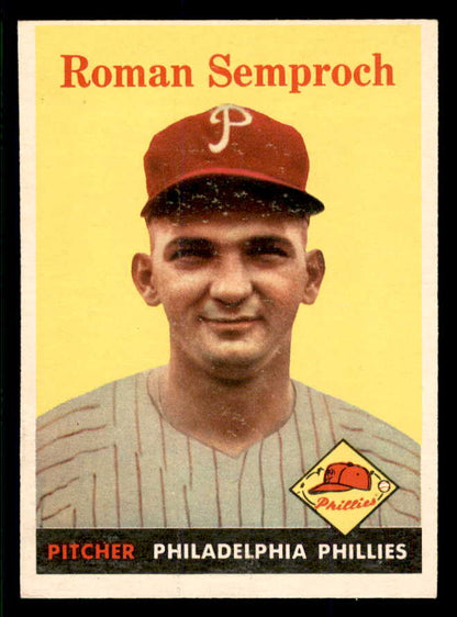 1958 Topps Baseball #474 Roman Semproch Phillies NR-MT 553679