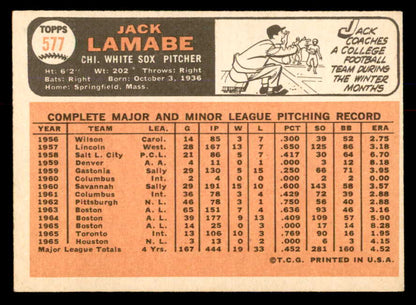 1966 Topps Baseball #577 Jack Lamabe White Sox EX-MT 553808