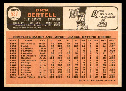 1966 Topps Baseball #587 Dick Bertell Giants EX-MT 553828