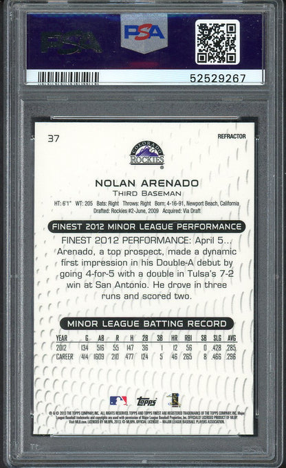 2013 Finest Refractor #037 Nolan Arenado Rockies PSA 10 GEM MINT 554353