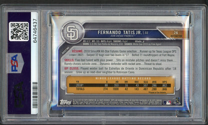 2019 Bowman Chrome Refractor #026 Fernando Tatis Jr Padres PSA 10 GEM MINT 554364
