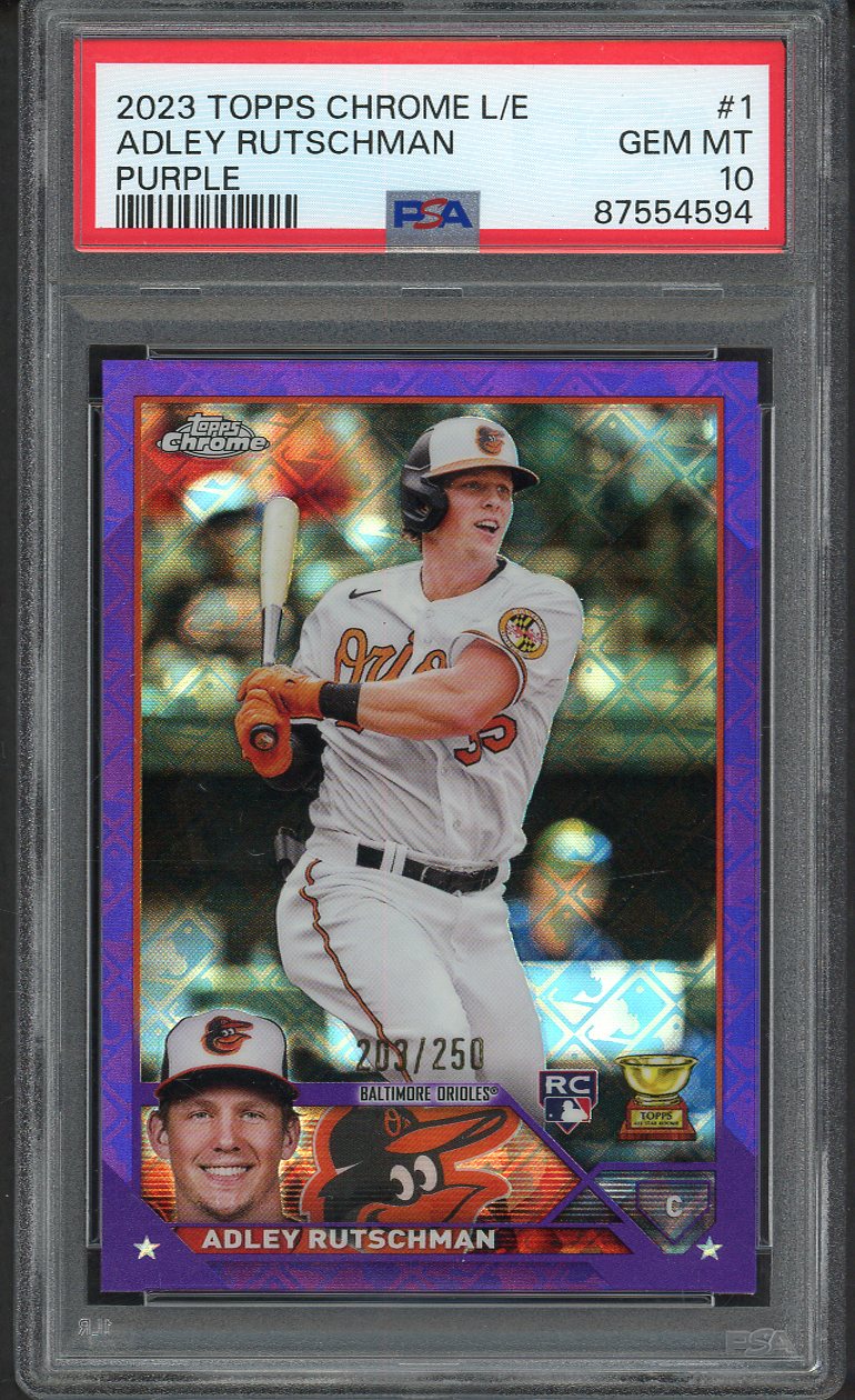 2023 Topps Chrome LE #1 Adley Rutschman Orioles PSA 10 GEM MINT Purple 554366