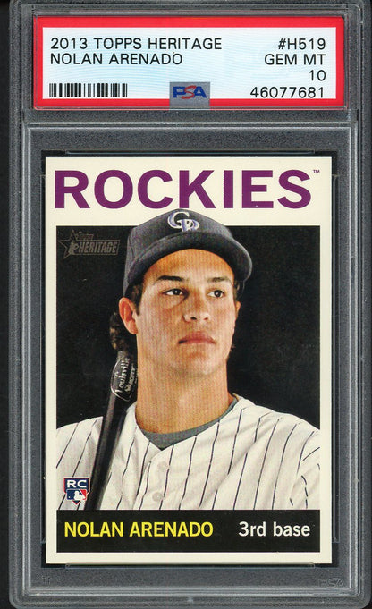 2013 Topps Heritage #H519 Nolan Arenado Rockies PSA 10 GEM MINT 554370
