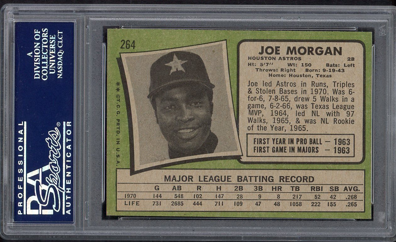 1971 Topps Baseball #264 Joe Morgan Astros PSA 7 NM 554373