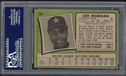 1971 Topps Baseball #264 Joe Morgan Astros PSA 7 NM 554373