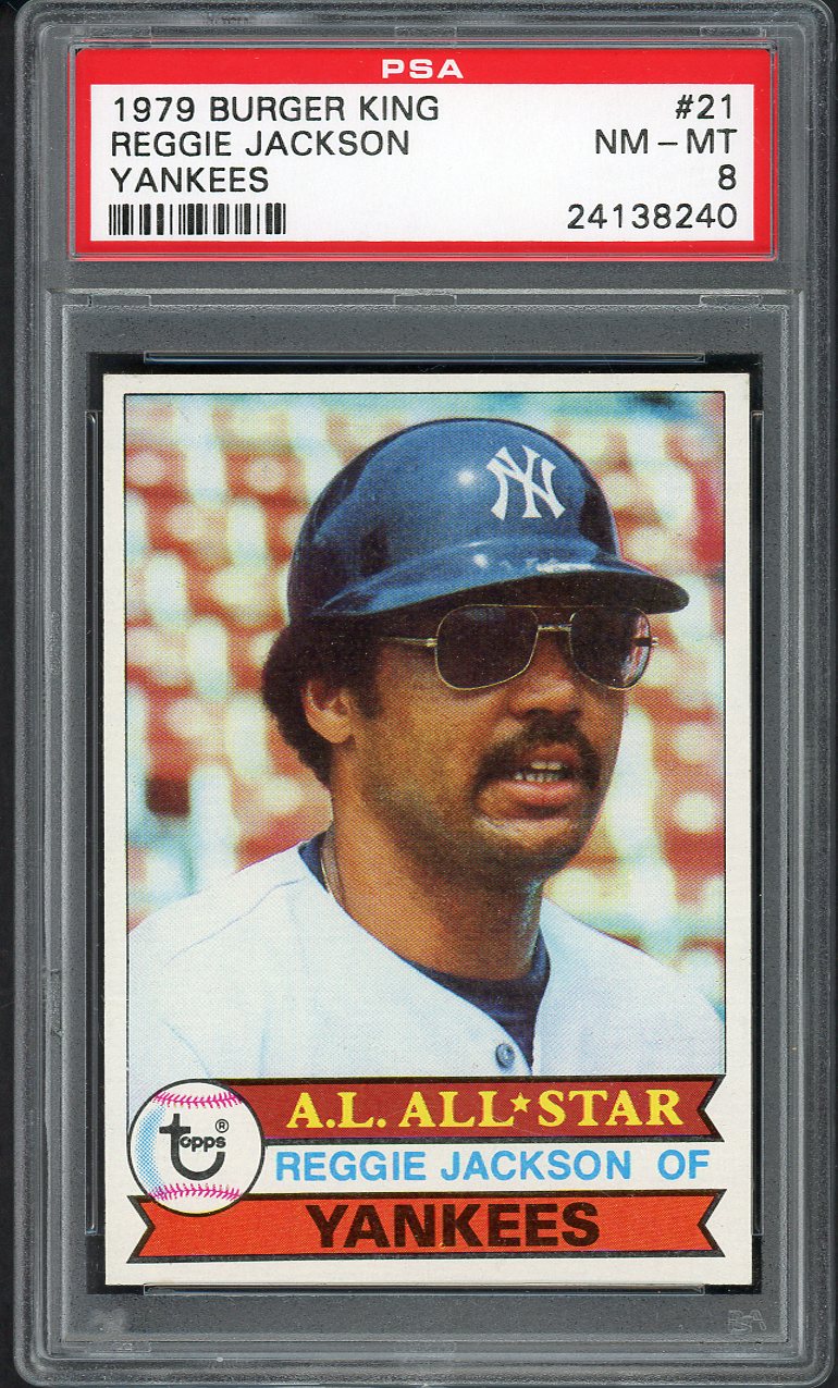 1979 Burger King #021 Reggie Jackson Yankees PSA 8 NM/MT 554375