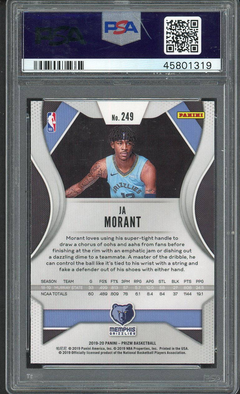 2019 Panini Prizm #249 Ja Morant Grizzlies PSA 10 GEM MINT 554394