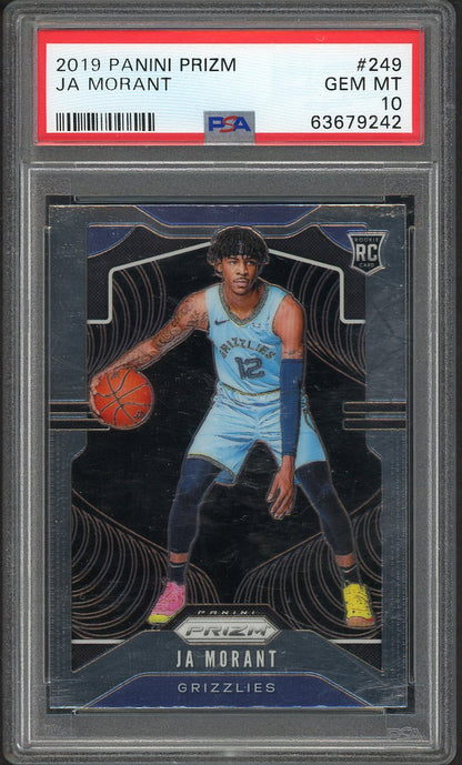 2019 Panini Prizm #249 Ja Morant Grizzlies PSA 10 GEM MINT 554395