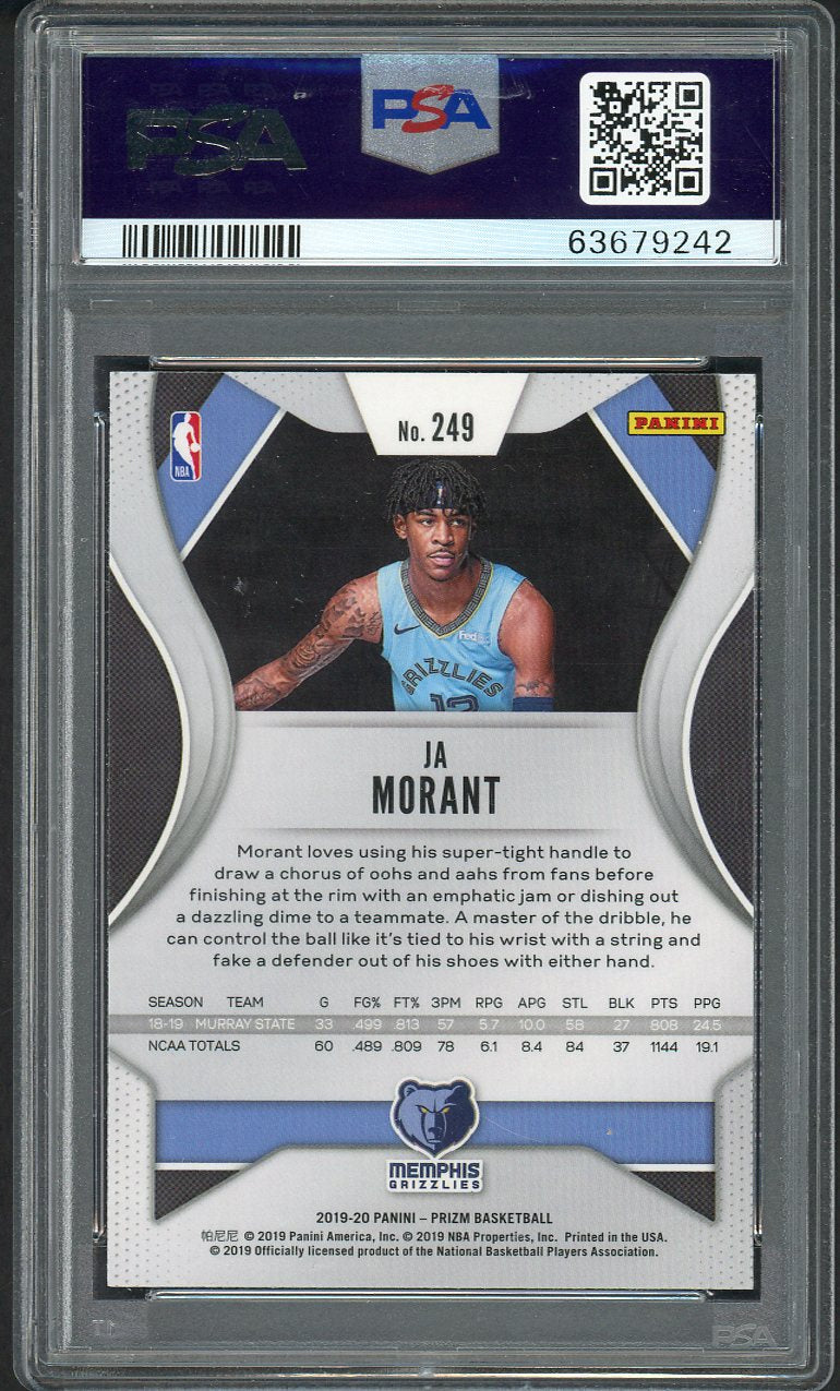 2019 Panini Prizm #249 Ja Morant Grizzlies PSA 10 GEM MINT 554395
