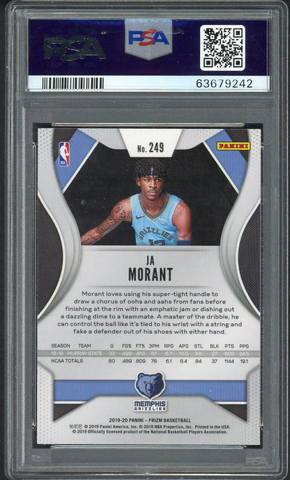 2019 Panini Prizm #249 Ja Morant Grizzlies PSA 10 GEM MINT 554395