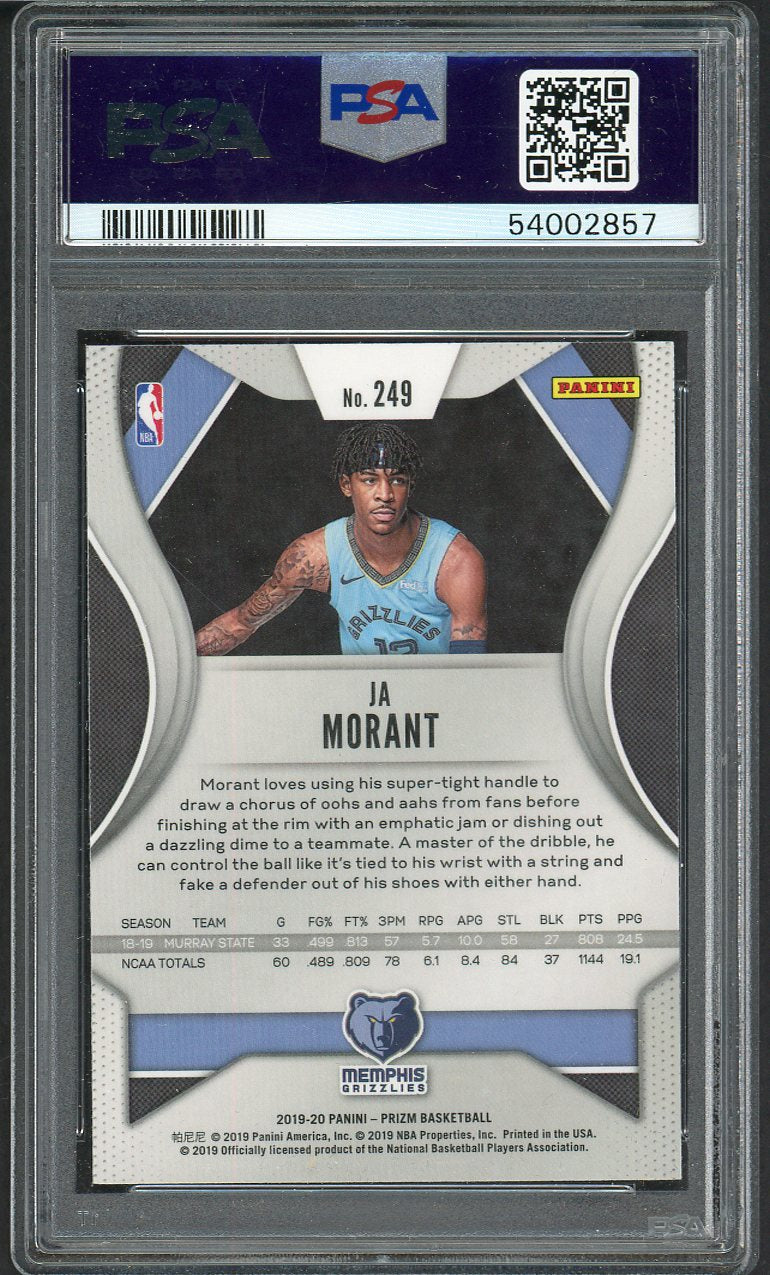 2019 Panini Prizm #249 Ja Morant Grizzlies PSA 10 GEM MINT 554396