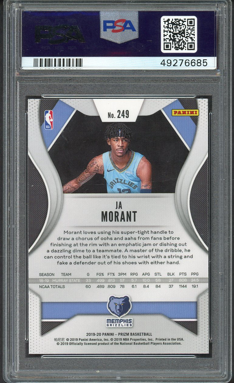 2019 Panini Prizm #249 Ja Morant Grizzlies PSA 10 GEM MINT 554397