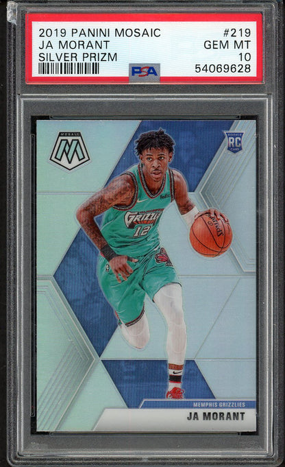 2019 Panini Mosaic Prizm #219 Ja Morant Grizzlies PSA 10 GEM MINT Silver 554398