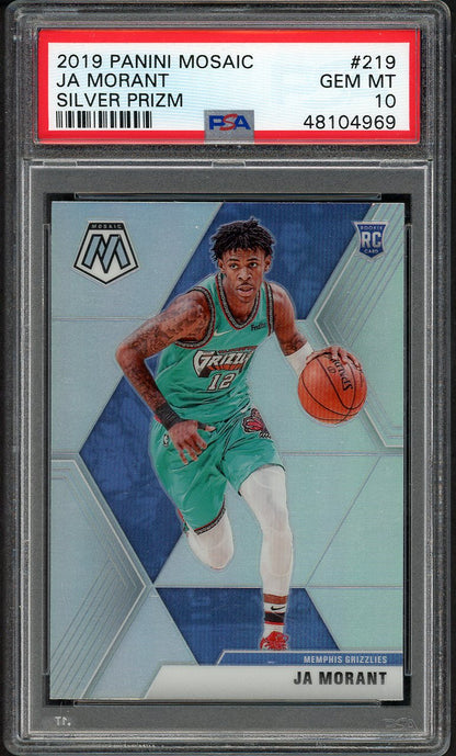 2019 Panini Mosaic Prizm #219 Ja Morant Grizzlies PSA 10 GEM MINT Silver 554399