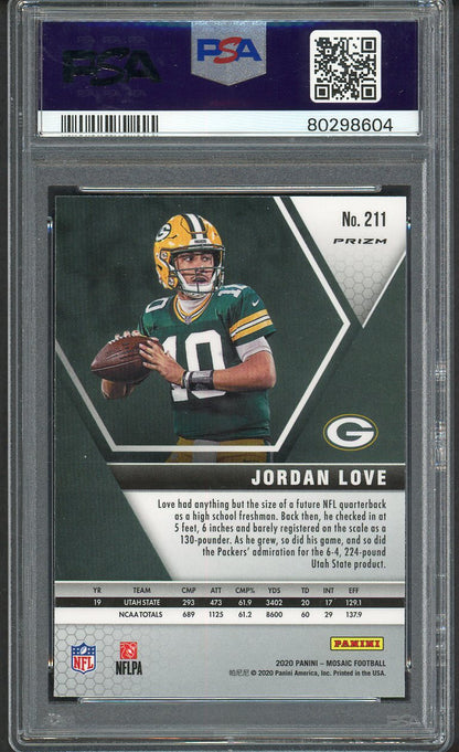 2020 Panini Mosaic Prizm #211 Jordan Love Packers PSA 10 GEM MINT Silver 554402
