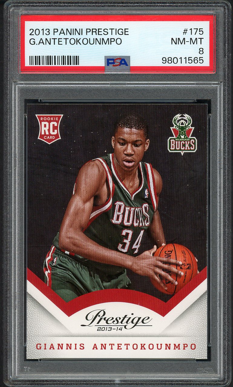 2013 Panini Prestige #175 Giannis Antetokounmpo Bucks PSA 8 NM/MT 554403