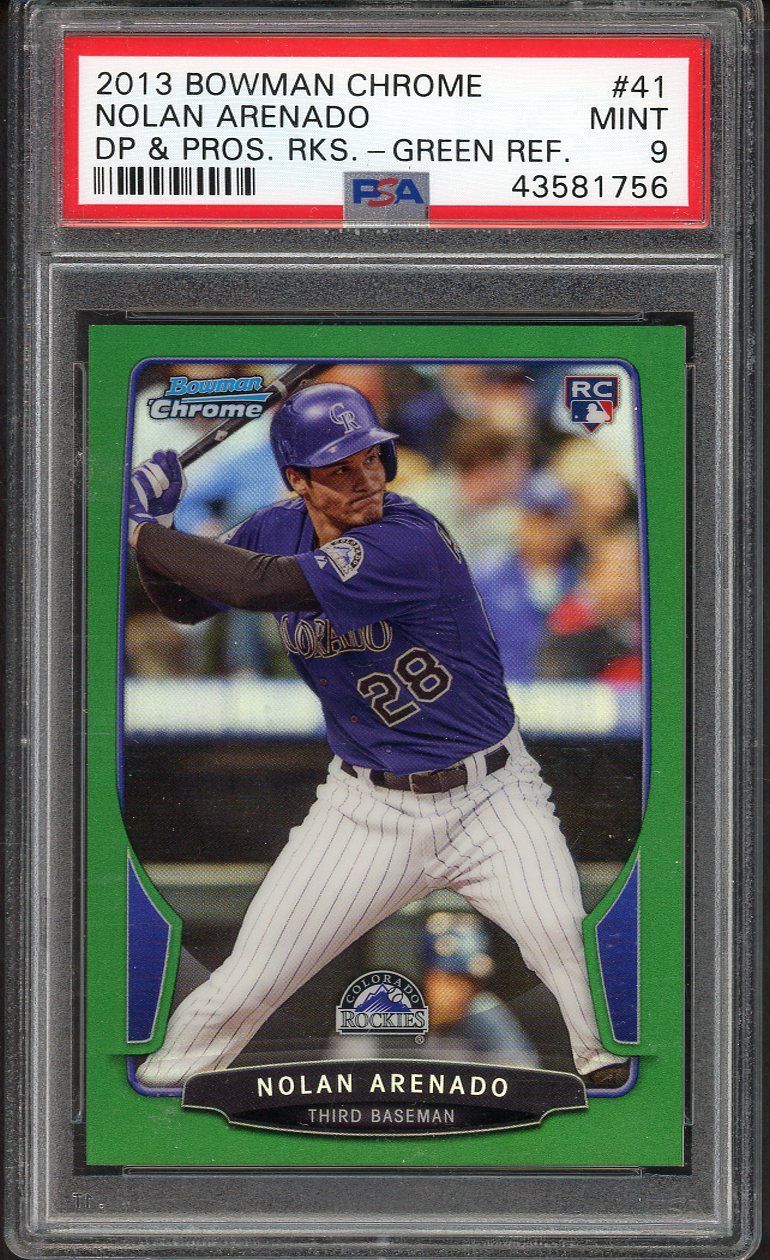 2013 Bowman Chrome Refractor #041 Nolan Arenado Rockies PSA 9 MINT Green 554405