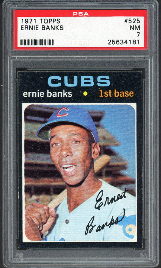 1971 Topps Baseball #525 Ernie Banks Cubs PSA 7 NM 554416