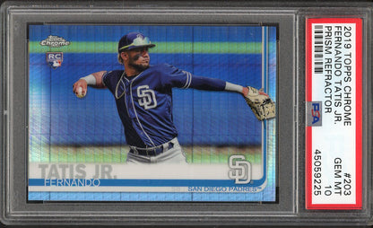 2019 Topps Chrome Prism #203 Fernando Tatis Jr Padres PSA 10 GEM MINT Refractor 554417
