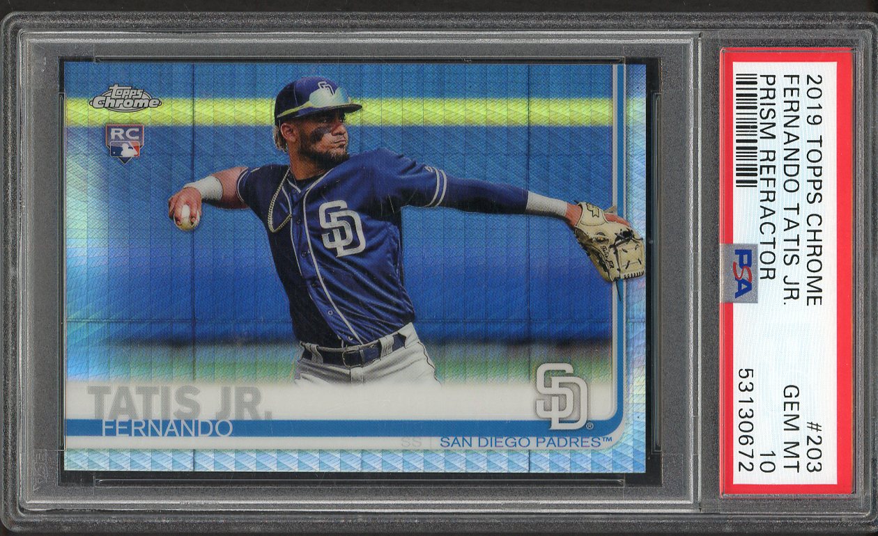 2019 Topps Chrome Prism #203 Fernando Tatis Jr Padres PSA 10 GEM MINT Refractor 554418