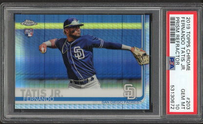 2019 Topps Chrome Prism #203 Fernando Tatis Jr Padres PSA 10 GEM MINT Refractor 554418