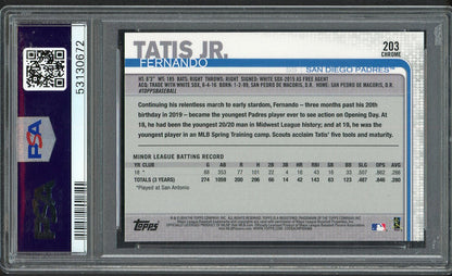 2019 Topps Chrome Prism #203 Fernando Tatis Jr Padres PSA 10 GEM MINT Refractor 554418