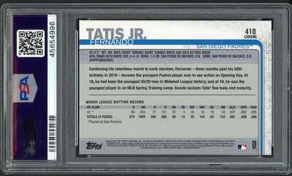 2019 Topps Chrome #410 Fernando Tatis Jr Padres PSA 10 GEM MINT Sapphire 554420