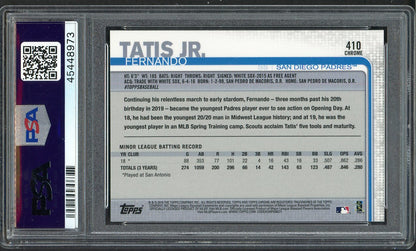 2019 Topps Chrome #410 Fernando Tatis Jr Padres PSA 10 GEM MINT Sapphire 554424