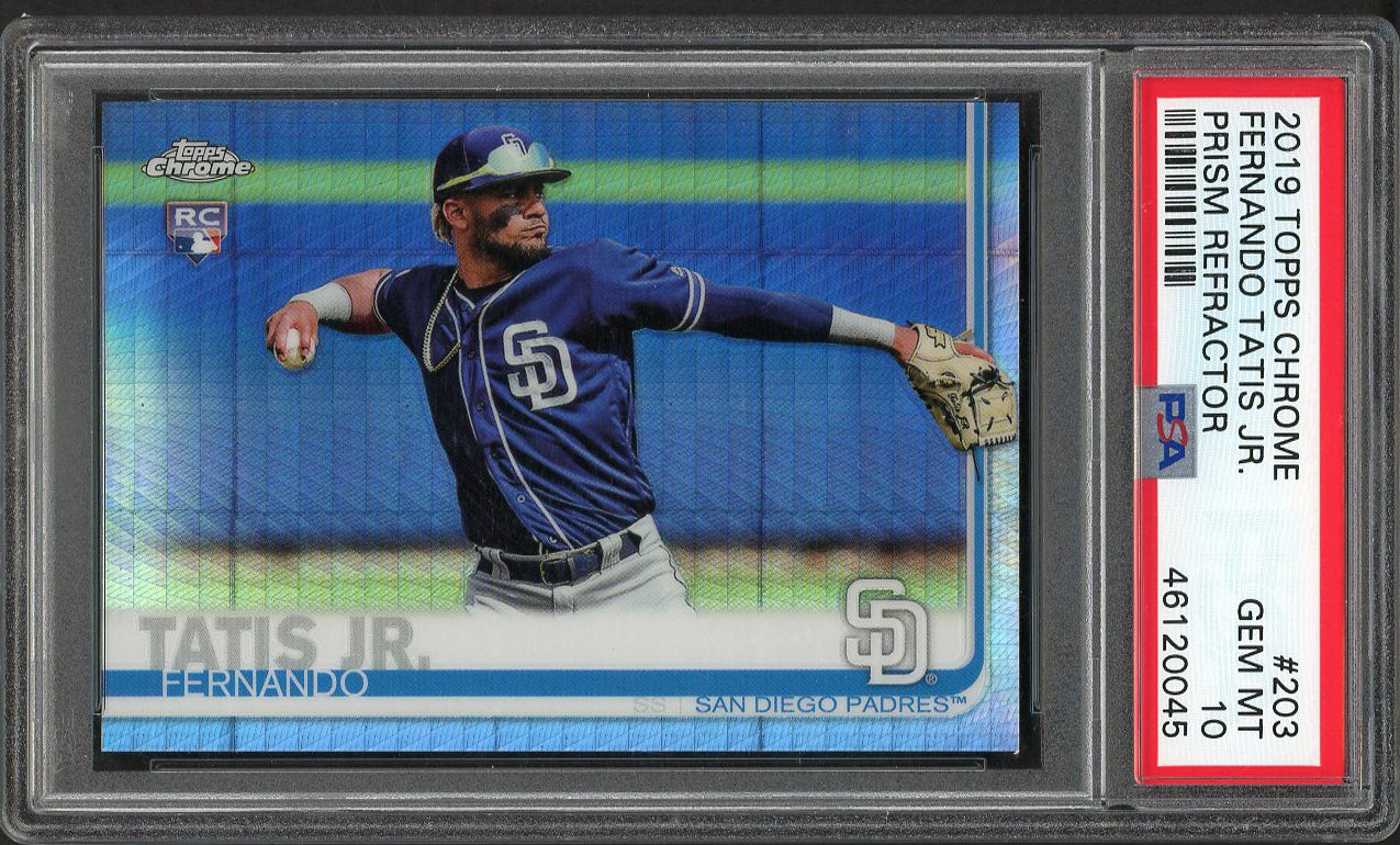 2019 Topps Chrome #203 Fernando Tatis Jr Padres PSA 10 GEM MINT Refractor 554427