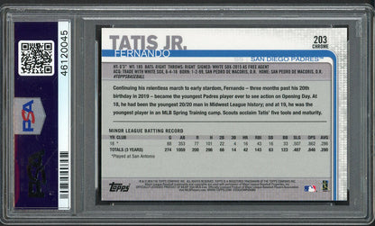 2019 Topps Chrome #203 Fernando Tatis Jr Padres PSA 10 GEM MINT Refractor 554427