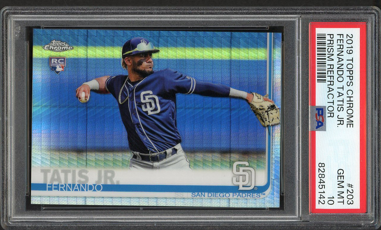 2019 Topps Chrome #203 Fernando Tatis Jr Padres PSA 10 GEM MINT Refractor 554428