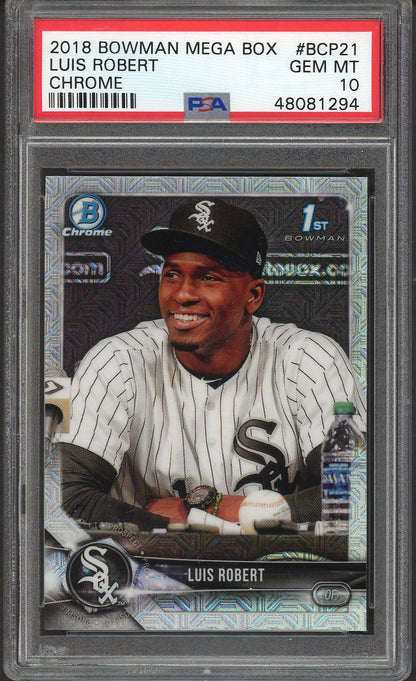 2018 Bowman Mega Box Chrome #BCP21 Luis Robert White Sox PSA 10 GEM MINT 554429