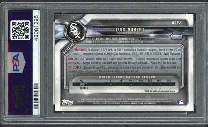 2018 Bowman Mega Box Chrome #BCP21 Luis Robert White Sox PSA 10 GEM MINT 554430