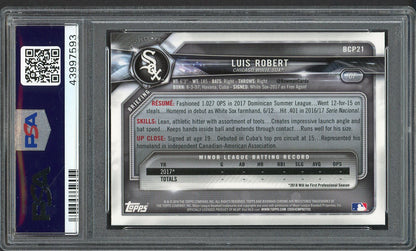 2018 Bowman Mega Box Chrome #BCP21 Luis Robert White Sox PSA 10 GEM MINT 554431