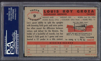 1956 Topps Football #009 Lou Groza Browns PSA 7 NM 554433