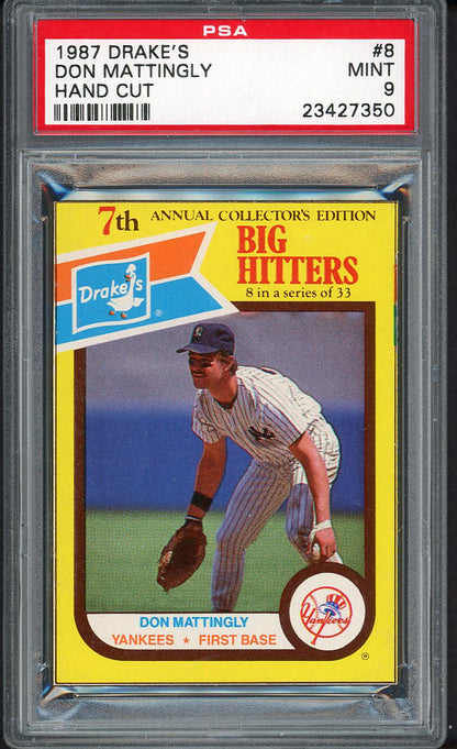 1987 Drakes #008 Don Mattingly Yankees PSA 9 MINT 554438
