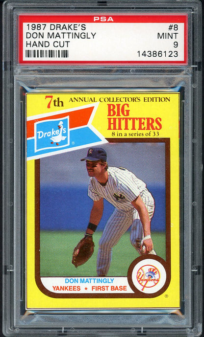 1987 Drakes #008 Don Mattingly Yankees PSA 9 MINT 554439