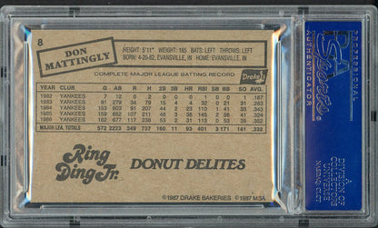 1987 Drakes #008 Don Mattingly Yankees PSA 9 MINT 554439