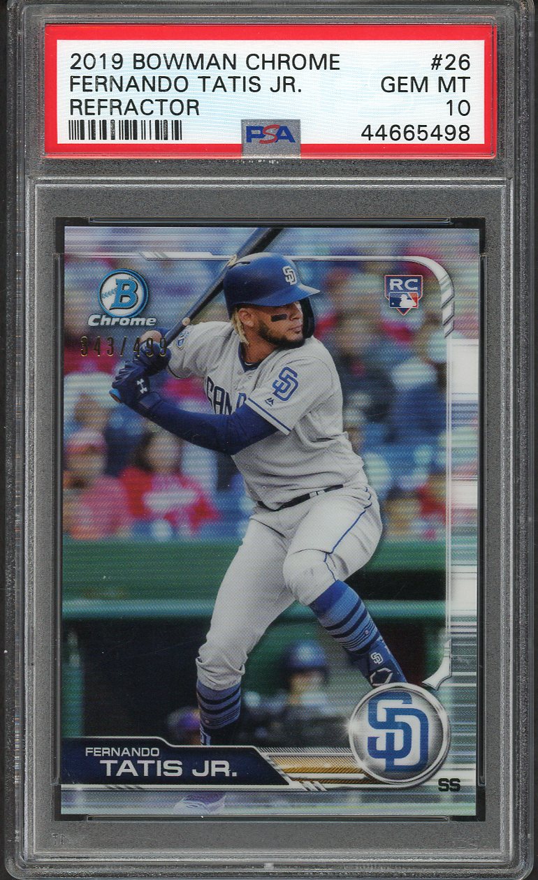 2019 Bowman Chrome Refractor #026 Fernando Tatis Jr Padres PSA 10 GEM MINT 554449