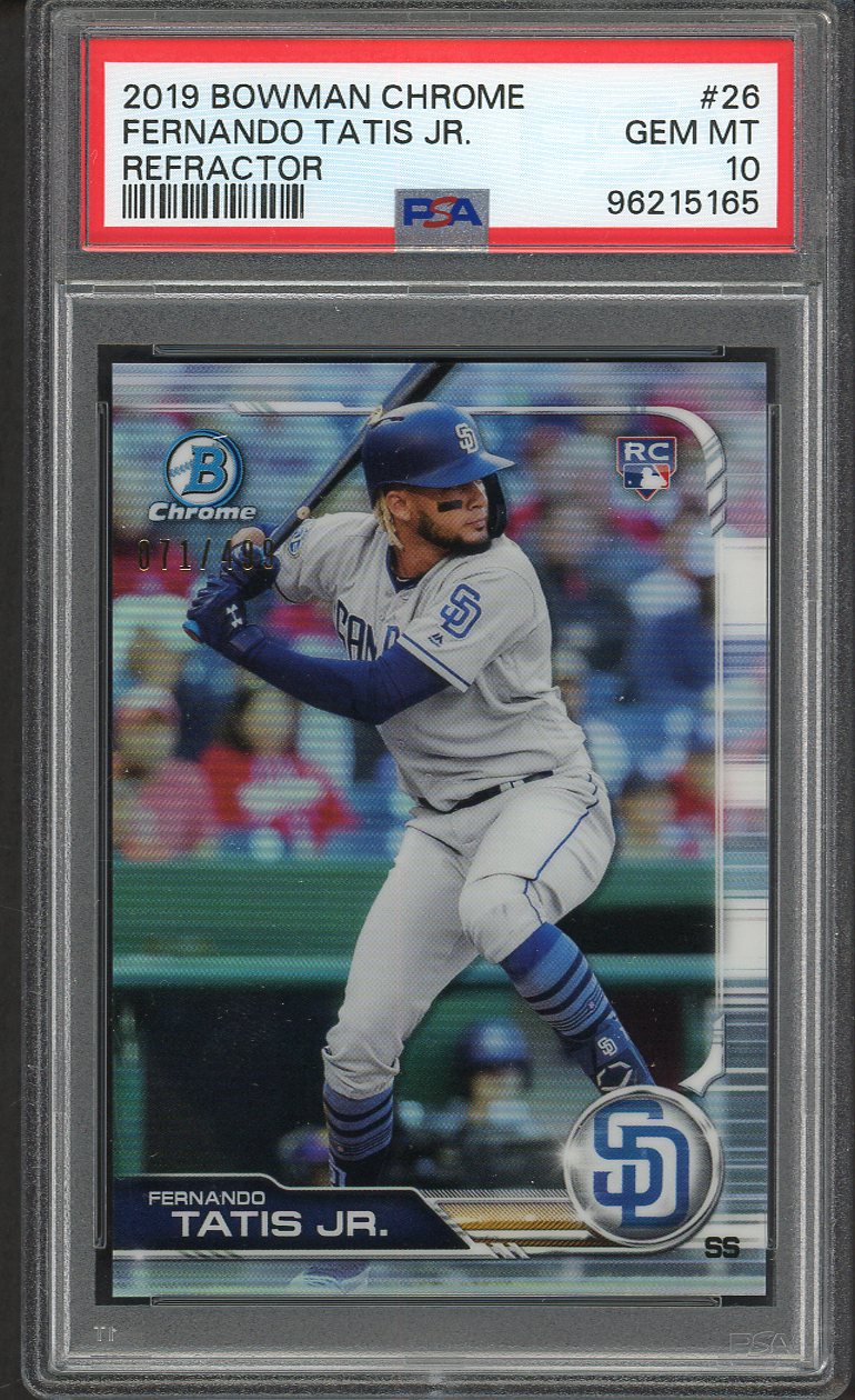 2019 Bowman Chrome Refractor #026 Fernando Tatis Jr Padres PSA 10 GEM MINT 554450