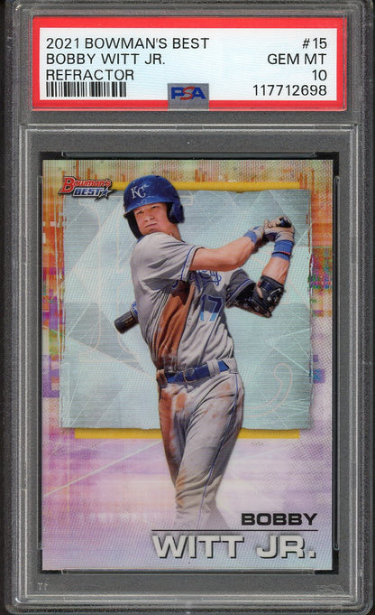2021 Bowmans Best Refractor #015 Bobby Witt Jr Royals PSA 10 GEM MINT 554457